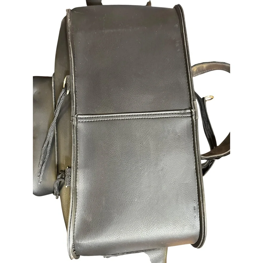 Motorcycle Sissy Bar Tee Bag Travel Luggage Tail Bag Black Studded Large